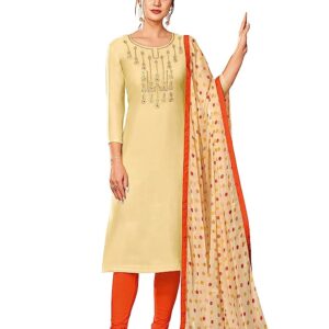 Buji Beige color Semi-Stitched Salwar