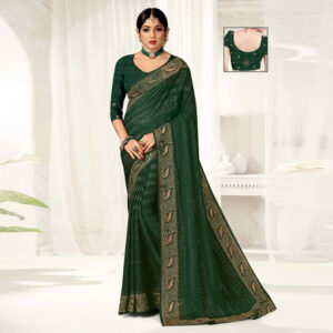 Buji Fancy Embroidery Siroski Saree