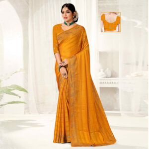 Buji Fancy Embroidery Siroski Saree