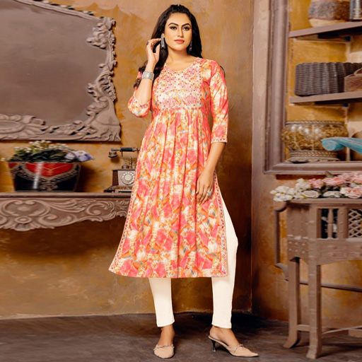 Buji Rayon Foil Printed Kurti